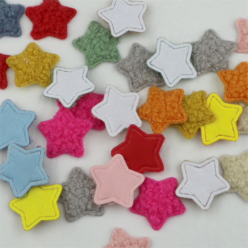 Estrellas de Felpa Tipo Teddy de 3cm - Componentes para Fabricación de Accesorios de Pelo y Manualidades - Proveedor Mayorista