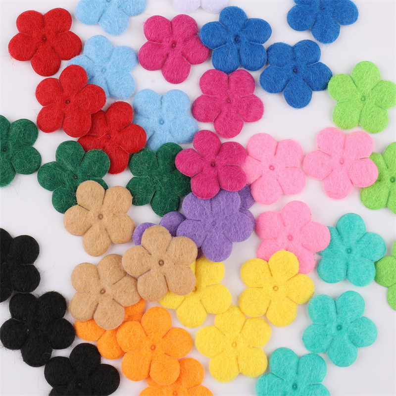 Flores de Fieltro de 2cm - Componentes para Fabricación de Accesorios de Pelo, Ropa, Juguetes y Manualidades - Proveedor Mayorista