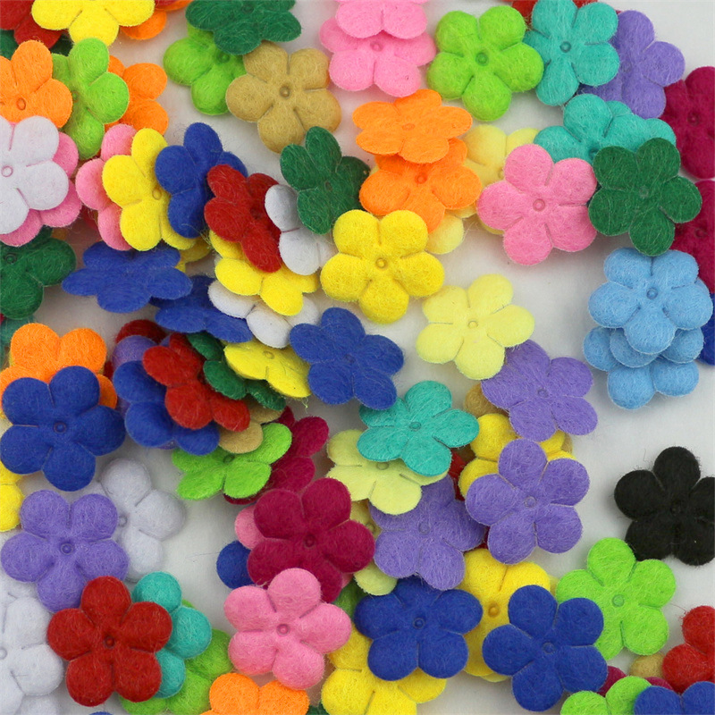 Flores Mini de Fieltro de 1.5cm - Componentes para Fabricación de Accesorios de Pelo, Adornos Textiles y Manualidades - Proveedor Mayorista