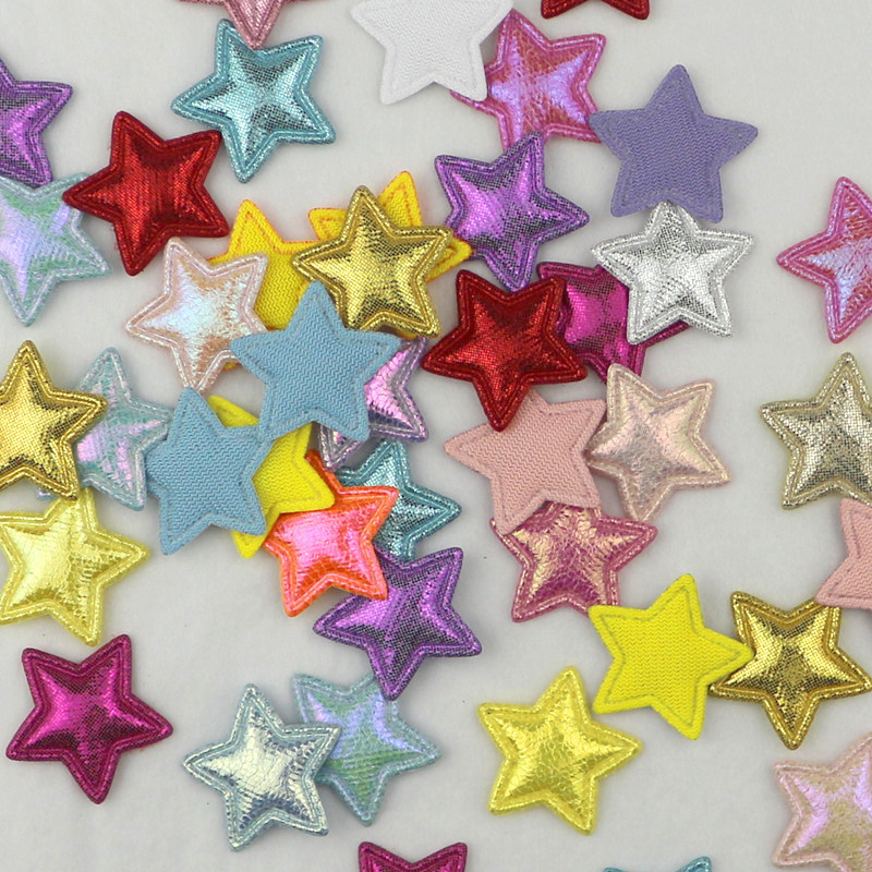 Estrellas de Pana Brillante de 2.5cm - Componentes para Fabricación de Accesorios de Pelo, Ropa y Manualidades - Proveedor Mayorista