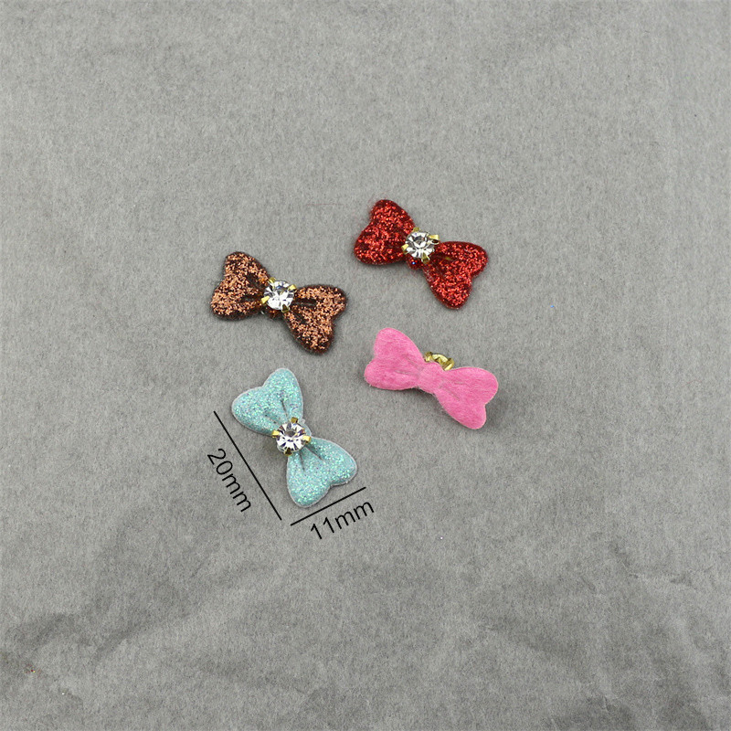 Moños de Cuero con Purpurina y Cristales - Componentes para Fabricación de Accesorios de Pelo, Ropa de Muñecas y Manualidades - Proveedor Mayorista