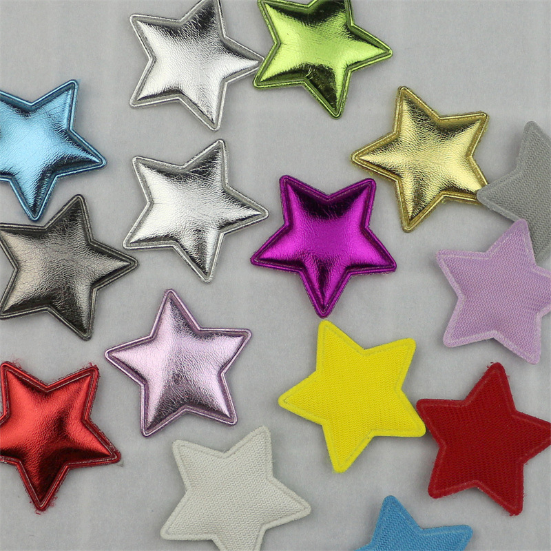 Estrellas de Cuero Sintético de 3.6cm - Componentes para Fabricación de Accesorios de Pelo, Manualidades y Complementos de Moda - Proveedor Mayorista