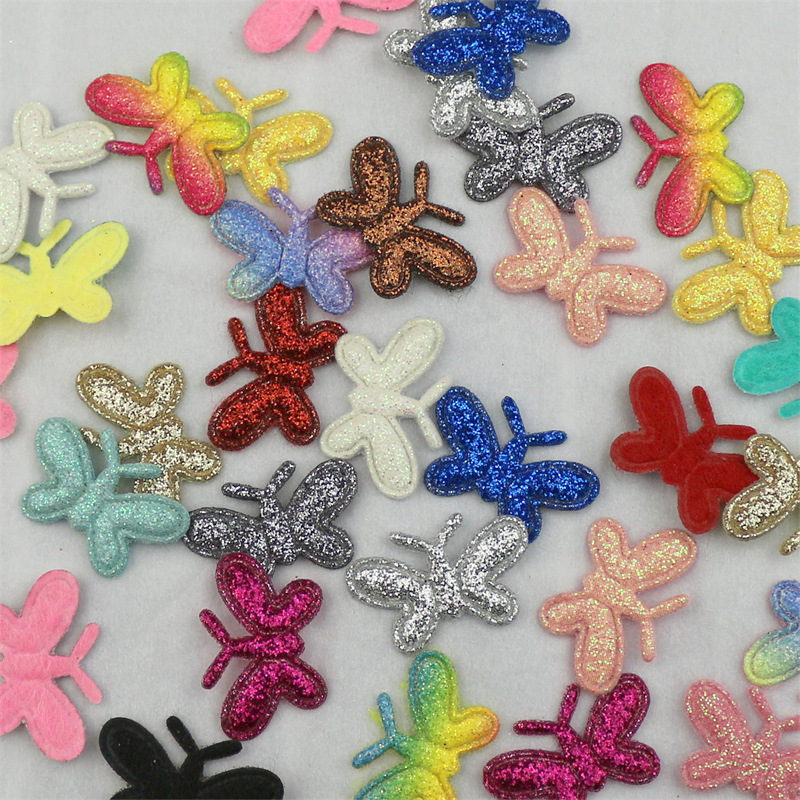 Mariposas Brillantes de Colores con Purpurina - Componentes para Fabricación de Accesorios de Pelo, Juguetes y Manualidades - Proveedor Mayorista