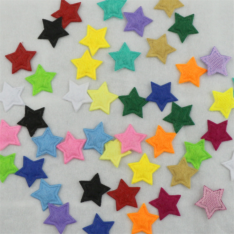Estrellas Mini de Fieltro de 1.3cm con Estampado - Componentes para Fabricación de Accesorios de Pelo, Manualidades y Decoración - Proveedor Mayorista