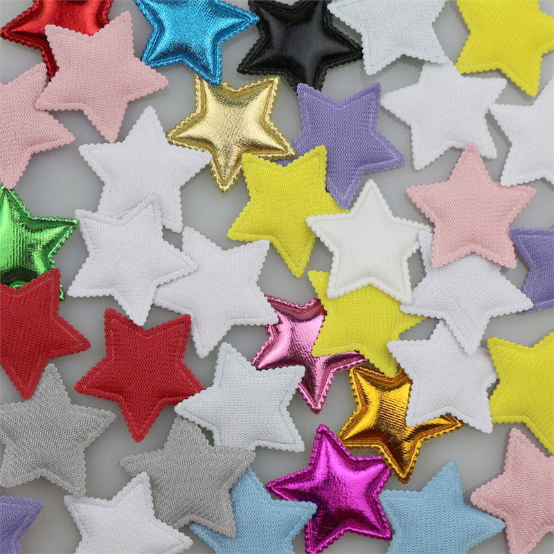 Estrellas de Tela Dorada de 3.1cm - Componentes para Fabricación de Accesorios de Pelo, Ropa, Calzado y Muñecas - Proveedor Mayorista