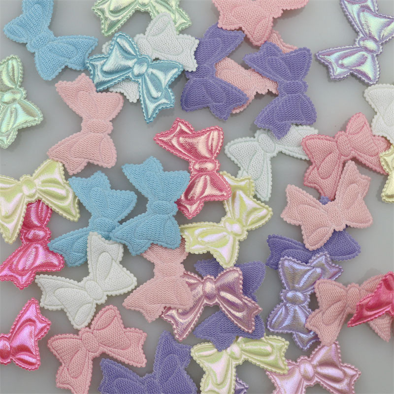 Moños de Tela Nacarada de 3cm - Componentes para Fabricación de Accesorios de Pelo, Ropa, Muñecas, Calzado y Manualidades - Proveedor Mayorista