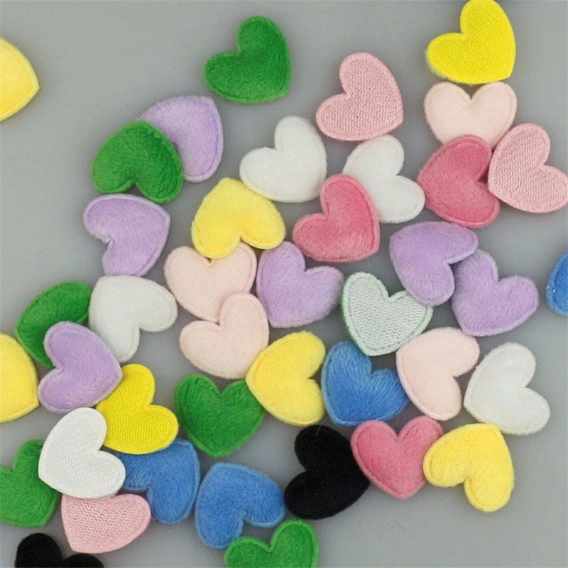 Corazones de Franela de 1.8cm - Componentes para Fabricación de Accesorios de Pelo, Ropa, Juguetes y Manualidades - Proveedor Mayorista 