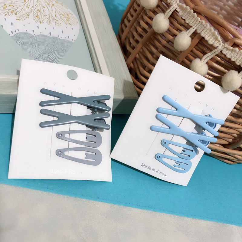 Set Coreano de Broches BB Cruzados - Pinzas en Forma de Lágrima con Esmalte HyunA