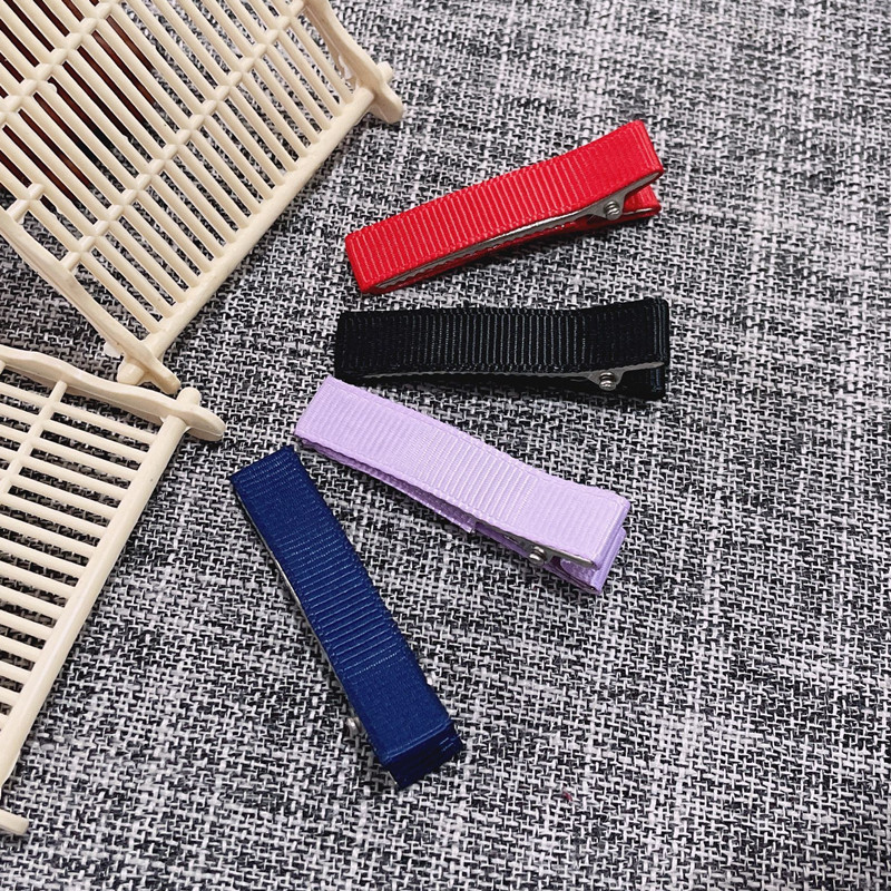 Pinzas de Pato con Moño para Niñas - Mayorista de Accesorios para el Cabello (Tira de Tela Completa, Doble Horquilla)