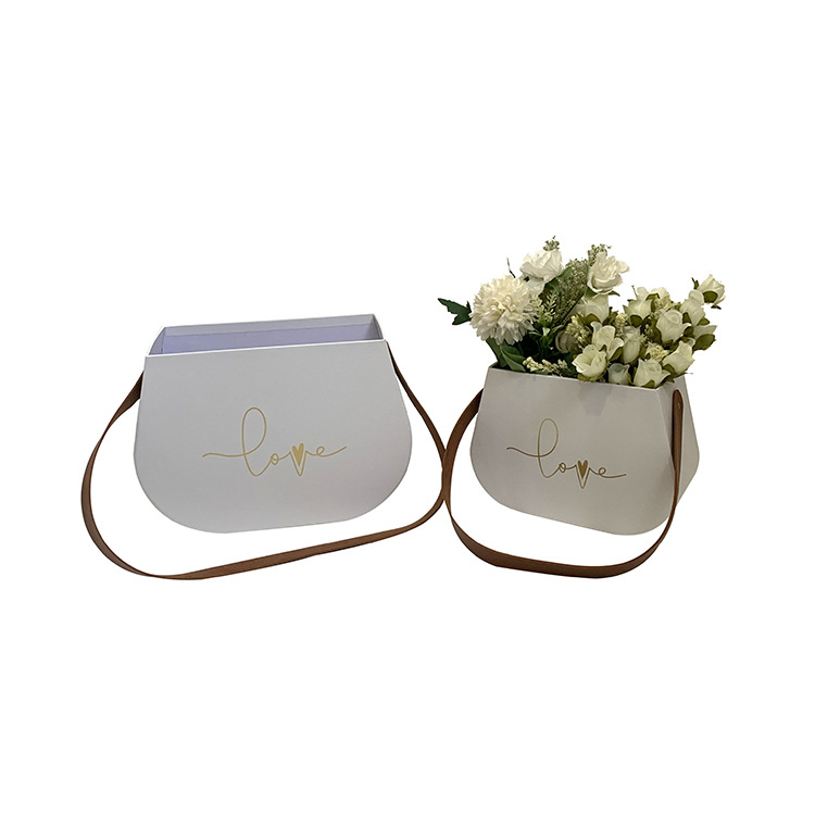 Juego de 2 Cestas con Asas de Cuero para Flores con Stock Inmediato Olipai - Para Arreglos Florales y Regalos de Lujo - Venta al por Mayor para Importadores y Mayoristas