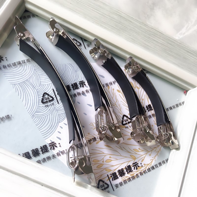 Pinzas de Resorte Coreanas Antideslizantes - Juego de 2 Piezas con Forro de Cuero