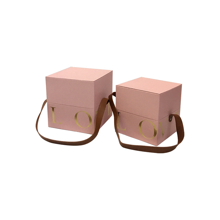 Juego de 2 Cajas Cuadradas con Asa de Cuero | Diseño Minimalista | Para Mayoristas