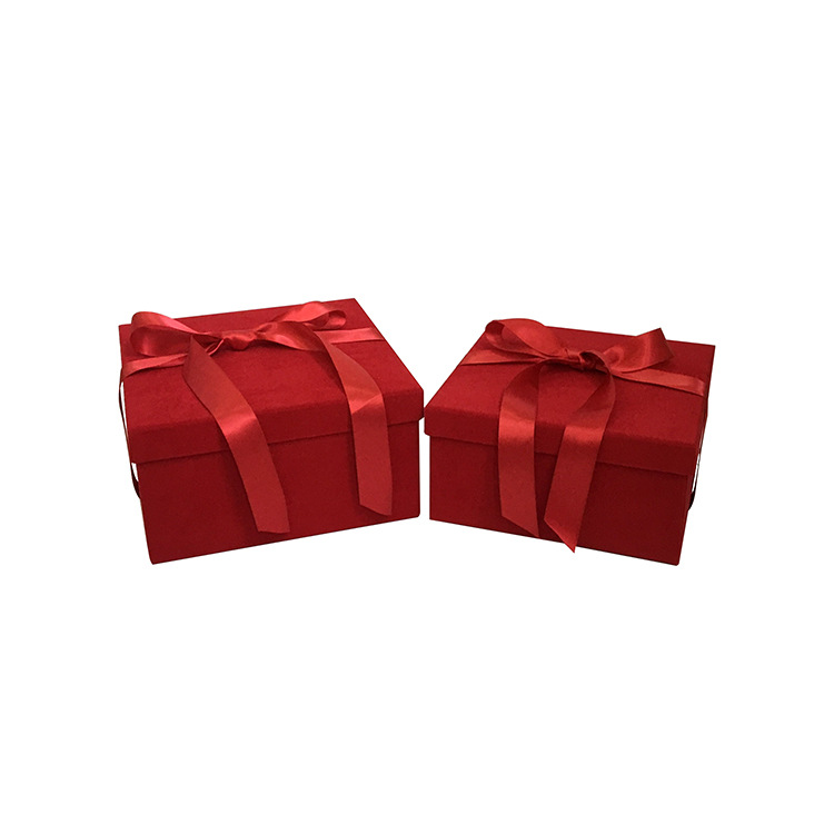 Juego de 2 Cajas Cuadradas de Felpa en Color Sólido | EN STOCK | Para Mayoristas