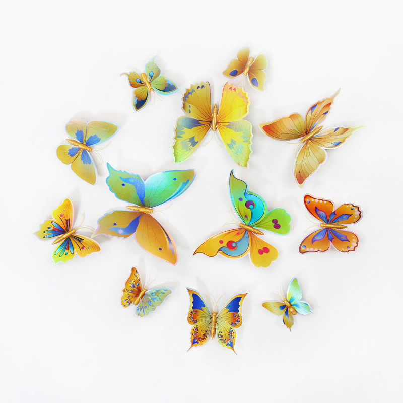 Lote de 12 Mariposas 3D Realistas para Decoración - Adhesivos Creativos para Paredes de Habitación Infantil - Ideales para Cuartos de Niños y Guarderías - Venta al por Mayor