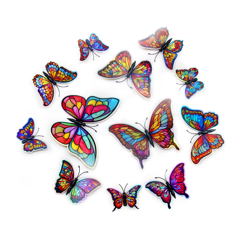 Mariposas Magnéticas de PVC de Alta Definición - Diseño 3D de una Capa con Imán - Reutilizables para Decoración de Pared y Puertas de Nevera - Venta por Lotes para Mayoristas