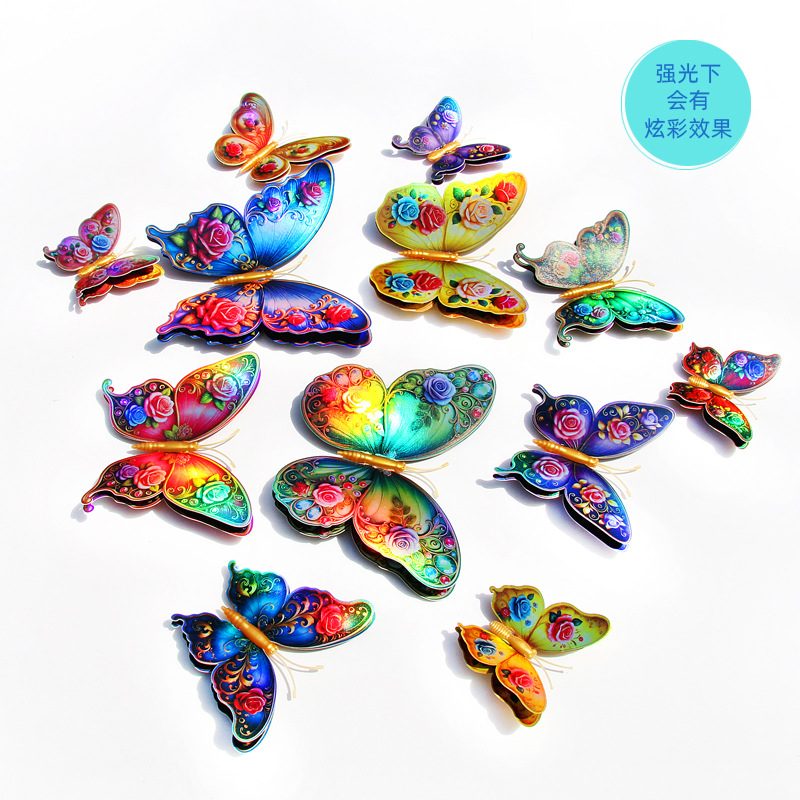 Set de Mariposas Magnéticas 3D de Doble Capa para Exportación - Alta Simulación y Decoración de Pared para Interiores - Ideal para Vendedores de Amazon y Mayoristas Globales