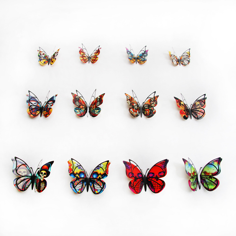 Lote de 12 Mariposas Navideñas Caladas para Exportación - Diseño Festivo en Rojo, Verde y Dorado - Decoración para Pared, Árbol y Fiestas - Ideal para Mayoristas de Temporada