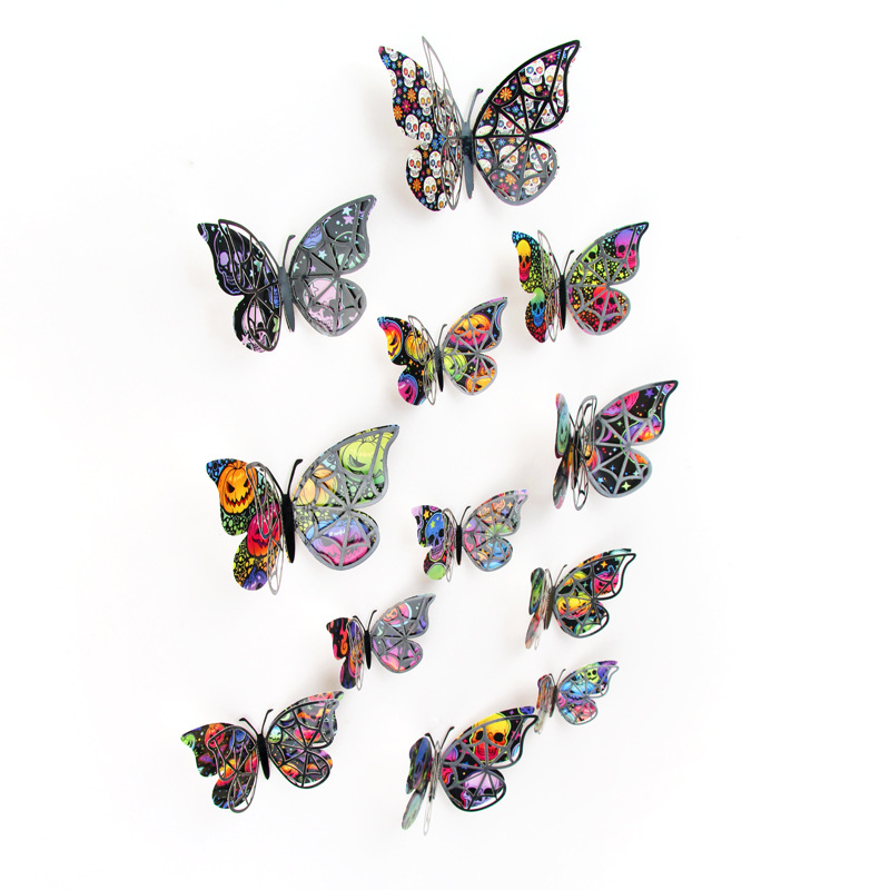 Mariposas 3D para Halloween de Amazon FBA - Decoración Tenebrosa para Paredes y Globos - Adhesivos de PVC para Fiestas Temáticas y Mayoristas de Temporada