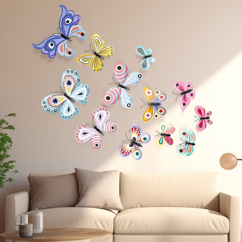 Lote de 12 Mariposas de PVC 3D Ultra Realistas - Adhesivos para Decoración de Pared para Hogar y Oficina - Diseño Creativo para Mayoristas
