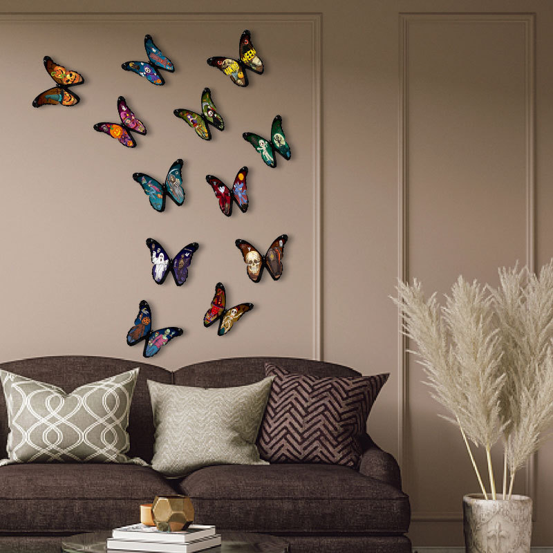 Lote de 12 Mariposas 3D para Navidad y Halloween - Decoración de Pared con Colores Vibrantes para Hogar y Fiestas - Suministro Directo para Mayoristas