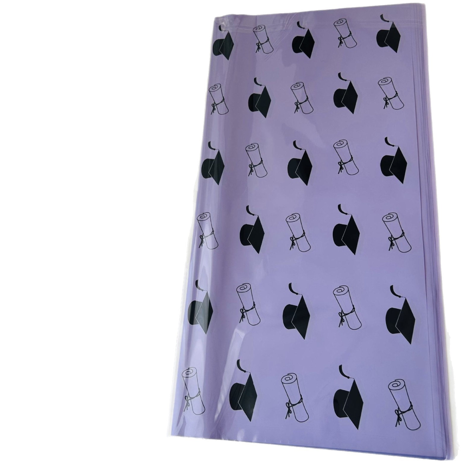 Papel para Ramos de Graduación con Estampado de Birrete y Estilo Elegante - Tema para Fiesta de Graduación Universitaria - Suministro para Floristerías y Mayoristas