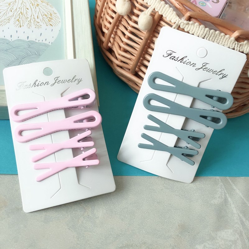 Set de Pinzas de Pato Coreanas en Colores Primavera - Accesorios para Cabello Infantil con Esmalte 