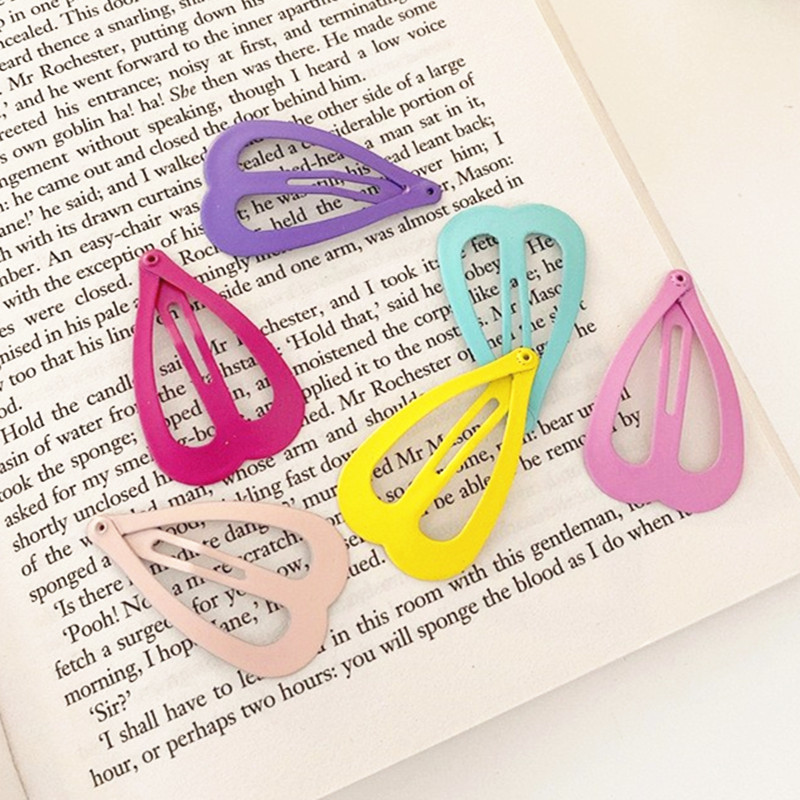 Set de Broches BB Infantiles en Colores Pastel - Pinzas en Forma de Lágrima con Esmalte