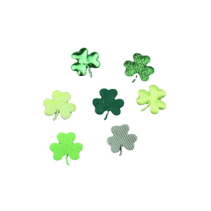 Tréboles de Tela Brillante - Componentes con Purpurina para Fabricación de Accesorios Infantiles, Juguetes y Manualidades - Proveedor Mayorista