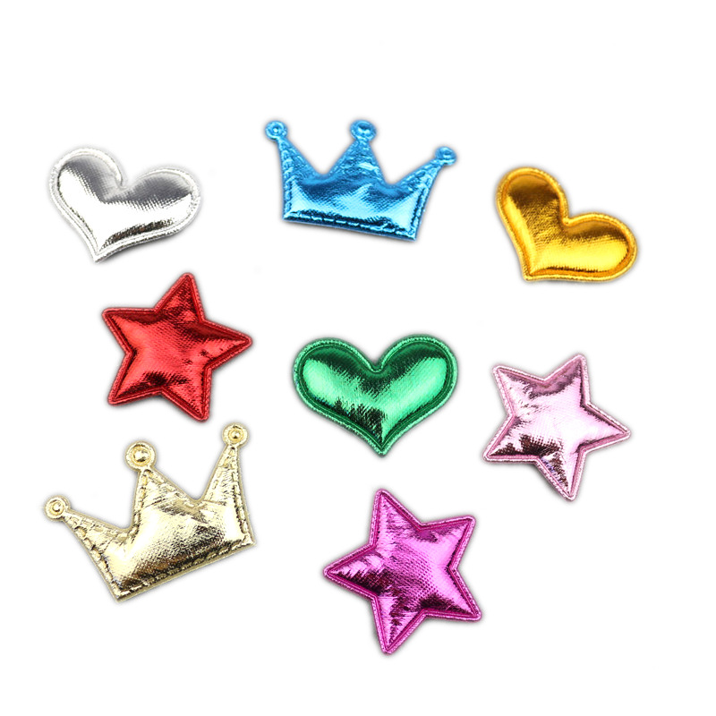 Corazones, Estrellas y Coronas Brillantes con Estampado - Kit de Componentes para Fabricación de Accesorios Infantiles - Proveedor Mayorista 