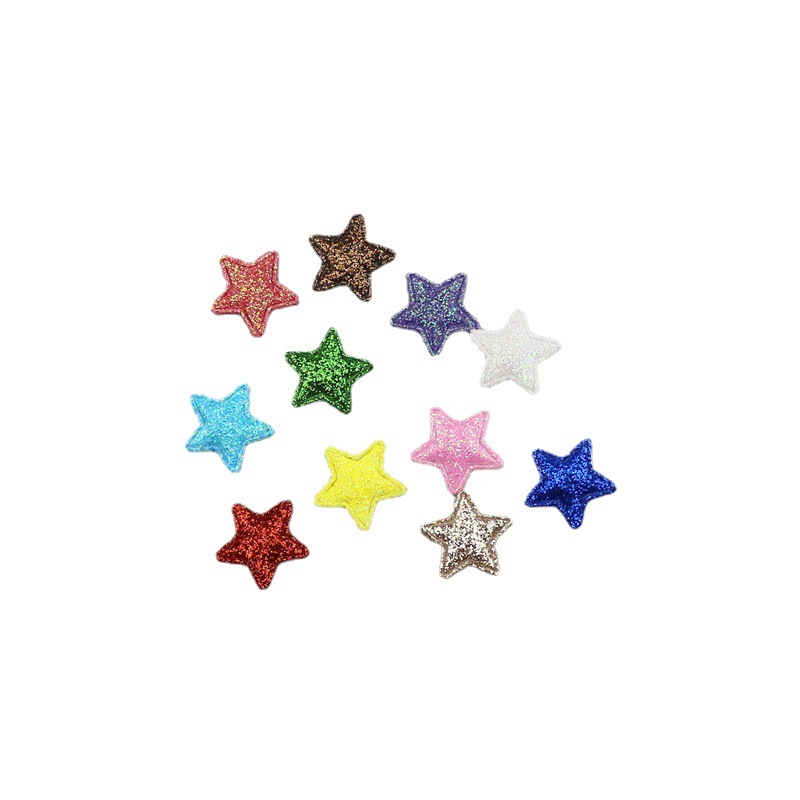 Estrellas Brillantes de 1.8cm con Purpurina - Componentes para Fabricación de Accesorios de Pelo, Muñecas y Manualidades - Proveedor Mayorista