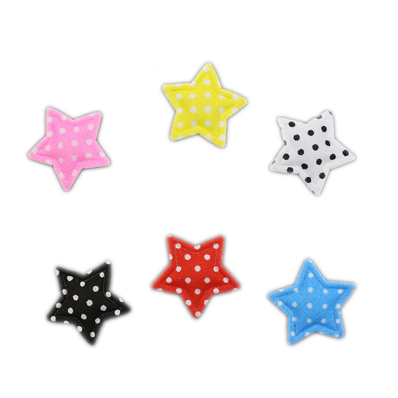 Estrellas de Puntos Coloridos de 2.5cm con Estampado - Componentes para Fabricación de Accesorios Infantiles y Manualidades - Proveedor Directo de Fábrica