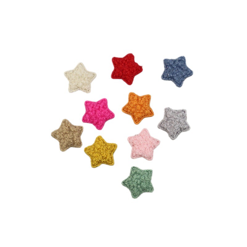 Estrellas de Felpa Tipo Teddy de 3cm - Componentes para Fabricación de Accesorios de Pelo y Manualidades - Proveedor Mayorista