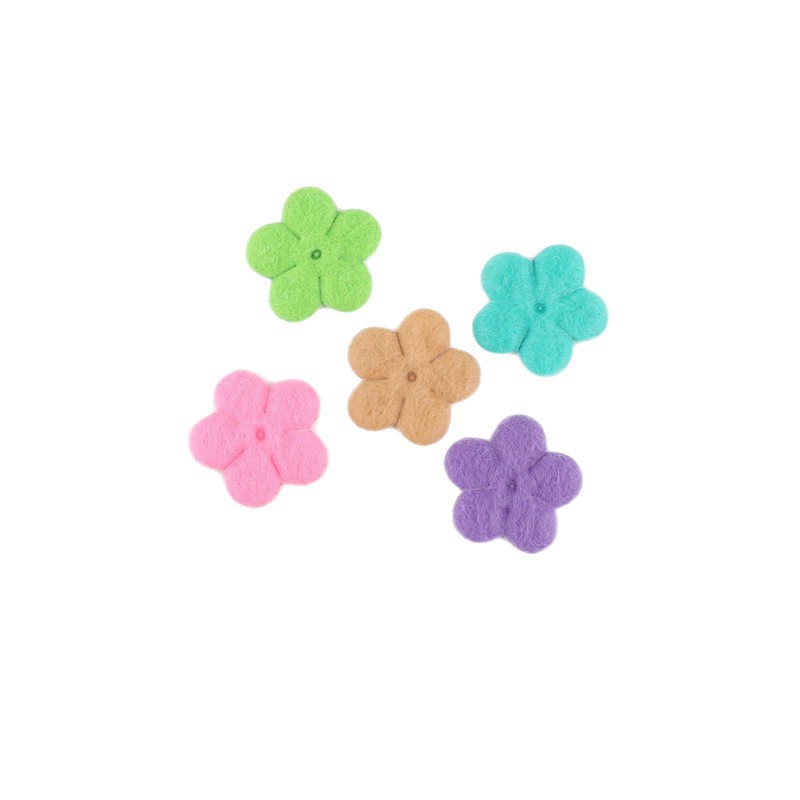 Flores de Fieltro de 2cm - Componentes para Fabricación de Accesorios de Pelo, Ropa, Juguetes y Manualidades - Proveedor Mayorista