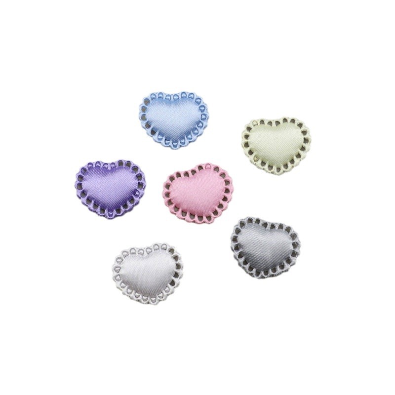 Corazones de Encaje Calado de 2.9cm - Componentes para Fabricación de Accesorios de Pelo, Ropa de Muñecas y Manualidades - Proveedor Mayorista 