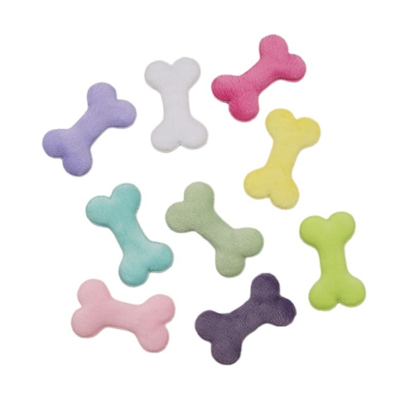Huesos de Felpa para Mascotas de 4.8cm - Componentes para Fabricación de Accesorios para Mascotas, Ropa, Juguetes y Manualidades - Proveedor Mayorista