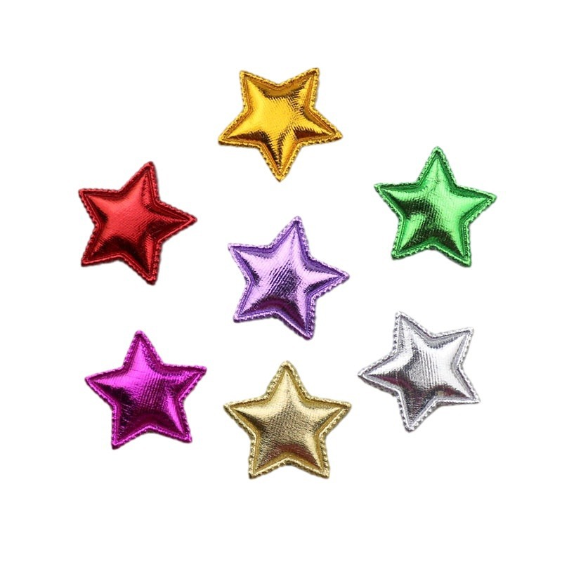 Estrellas de Tela Dorada de 3.1cm - Componentes para Fabricación de Accesorios de Pelo, Ropa, Calzado y Muñecas - Proveedor Mayorista
