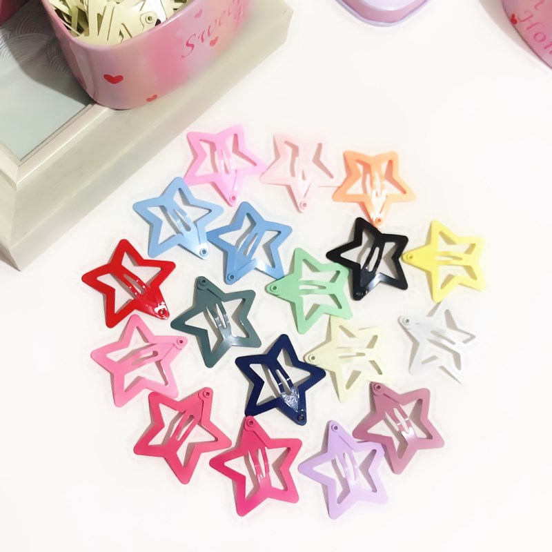 Set de 50 Broches BB Estrellados para Niños - Adorables Accesorios para Cabello Infantil de 3CM con Esmalte Seguro