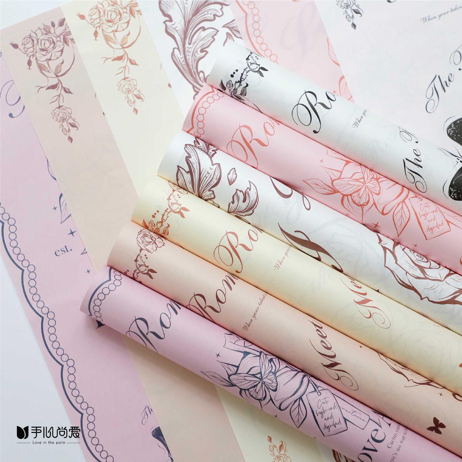 Papel Kraft para Envolver Flores 'Rose Story' - Grosor Extra para Días Festivos (Día de San Valentín, Qixi) - 500 Hojas - Venta al por Mayor para Florerías