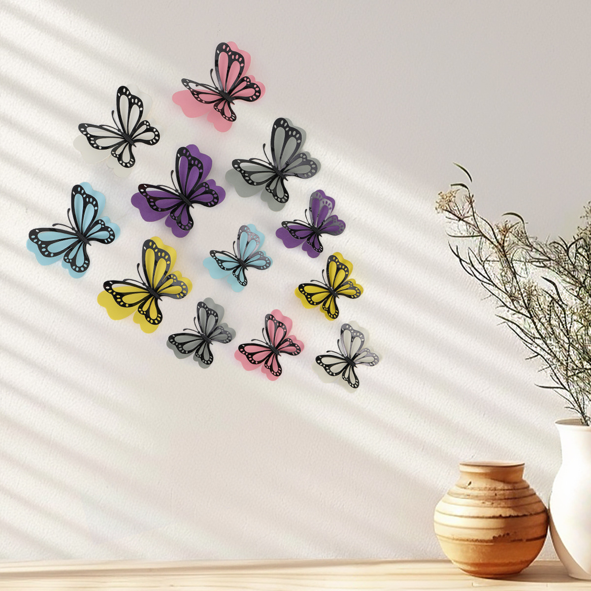 Mariposas Adhesivas 3D con Acabado Metálico - Diseño Calado y Colores Elegantes - Decoración Moderna para Pared de Sala y Comercios - Para Mayoristas y Diseñadores de Interiores