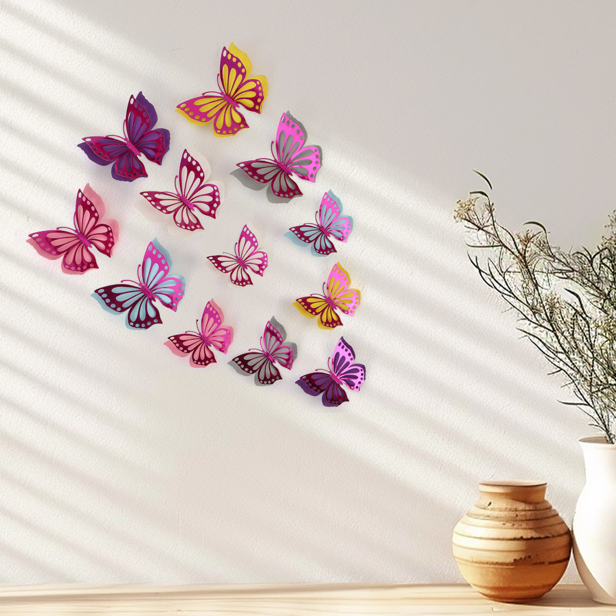 Mariposas Adhesivas 3D con Acabado Metálico - Diseño Calado y Colores Elegantes - Decoración Moderna para Pared de Sala y Comercios - Para Mayoristas y Diseñadores de Interiores