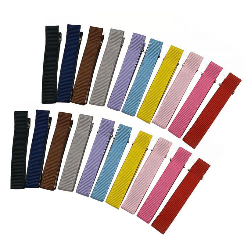 Pinzas de Pato con Moño para Niñas - Mayorista de Accesorios para el Cabello (Tira de Tela Completa, Doble Horquilla)