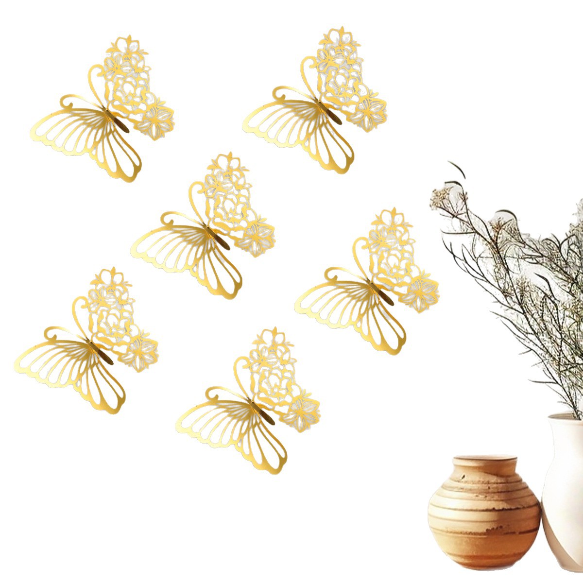 Mariposas Adhesivas Gigantes 28CM - Lote para Mayoristas - Diseño Tridimensional y Calado - Ideal para Decoración de Paredes, Eventos y Vitrinas Comerciales