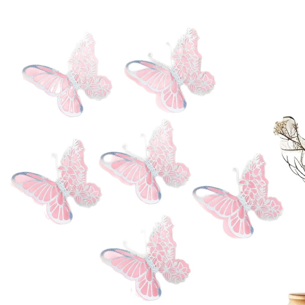 Mariposas Adhesivas Doble Capa - Efecto Holográfico y Colores Vibrantes - Diseño Calado Laser 3D - Para Decoración de Fiestas, Paredes y Eventos - Venta por Lotes para Mayoristas