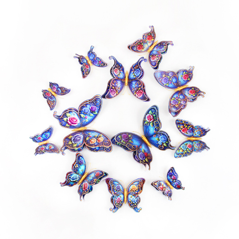Lote de 12 Mariposas 3D de Doble Capa para Pared Infantil - Diseño Realista y Divertido - Decoración Creativa y Segura para Habitación de Niños - Venta por Lotes para Mayoristas