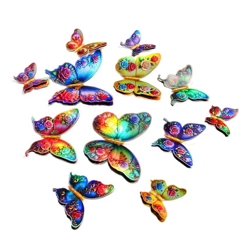Set de Mariposas Magnéticas 3D de Doble Capa para Exportación - Alta Simulación y Decoración de Pared para Interiores - Ideal para Vendedores de Amazon y Mayoristas Globales
