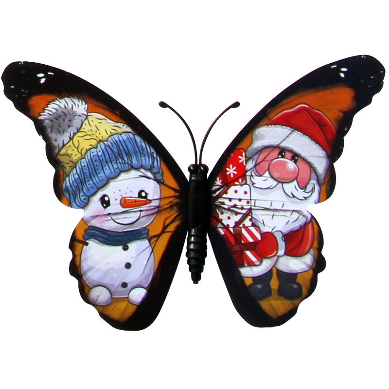 Mariposas Navideñas 3D para Pared - Decoración para Habitación Infantil y Sala de Estar - Adhesivos con Motivos de Navidad para Ambientación Festiva - Set para Mayoristas