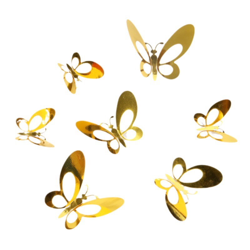 Mariposas Metálicas 3D Caladas para Amazon FBA - Decoración de Pared para Sala con Diseño de Lujo - Adhesivos Creativos con Acabado de Imitación Metal - Para Mayoristas