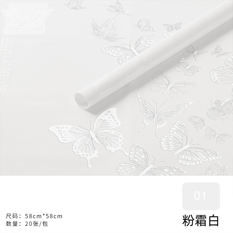 Film Plástico para Envolver Flores con Diseño de Mariposas - Papel Transparente Impermeable para Arreglos Florales - Fabricante Directo para Venta al por Mayor (Mín. 100 Rollos)
