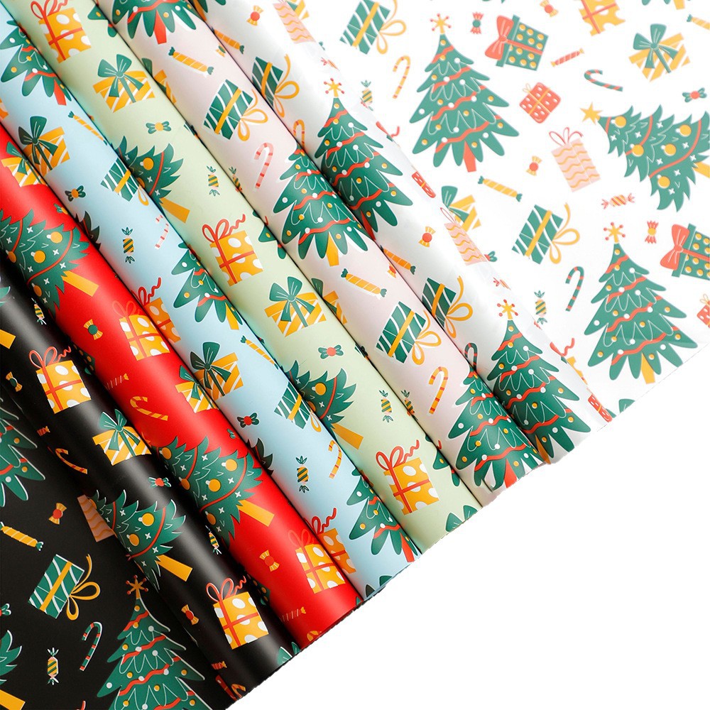 Papel para Regalos de Fiesta Navideña con Estilo Retro - Diseño Vintage para Flores y Regalos - Suministro Exclusivo para Mayoristas - Temporada Festiva 2025