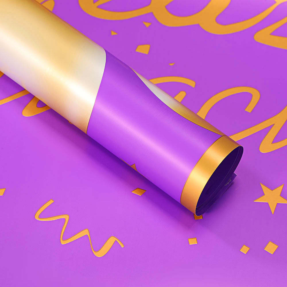 Papel para Flores 'Nosa' con Borde Dorado - Estilo Europeo/Americano Moderno - Papel Impermeable de Lujo para Floristerías y Eventos - Venta al por Mayor